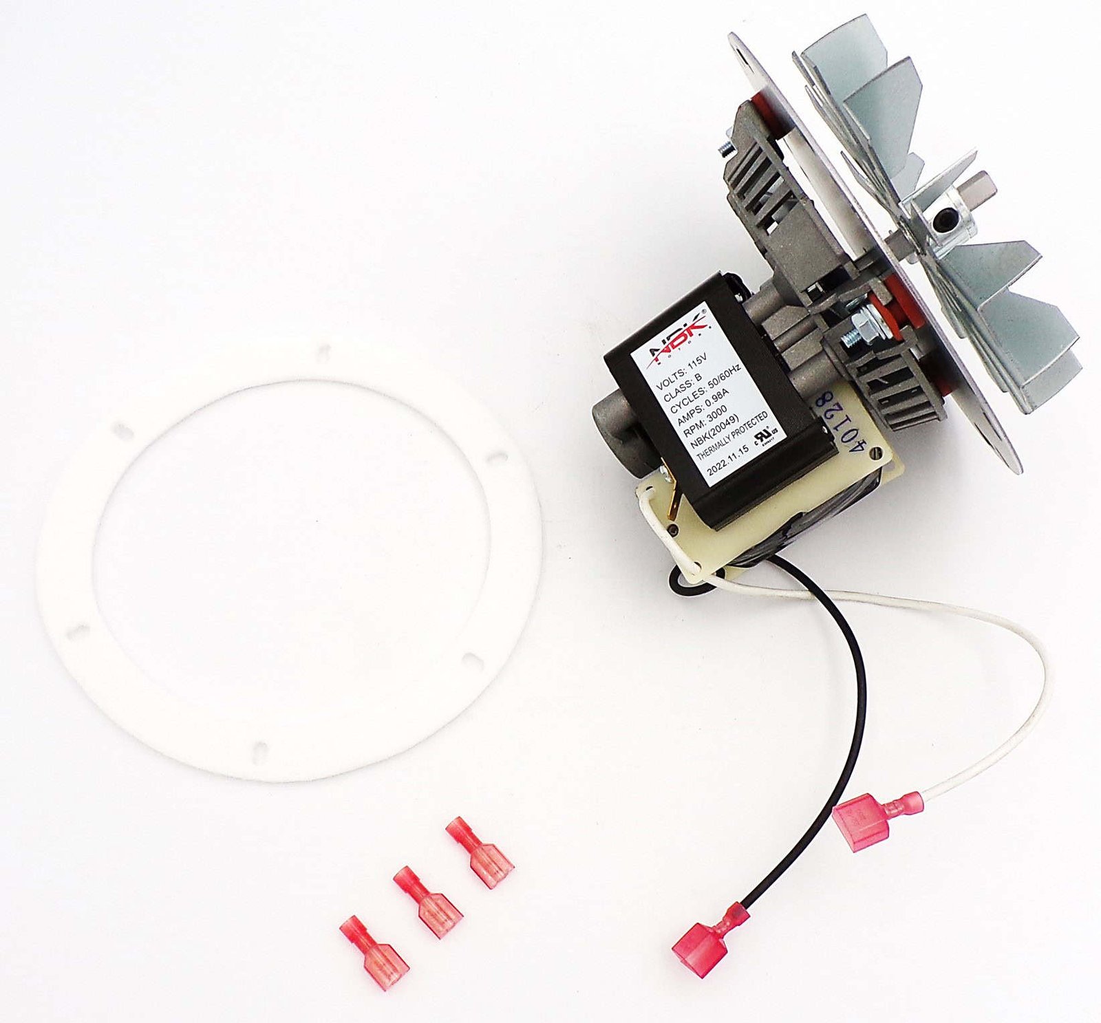 NBK-20049 STOVE MOTOR INSERT 115V, 50/60HZ, 3000 RPM, 0.98A