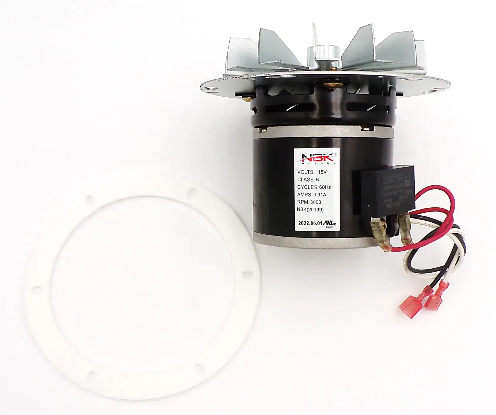 NBK-20139 BLOWER MOTOR, EXHAUST 115V, 60HZ, 3000 RPM, 0.31A