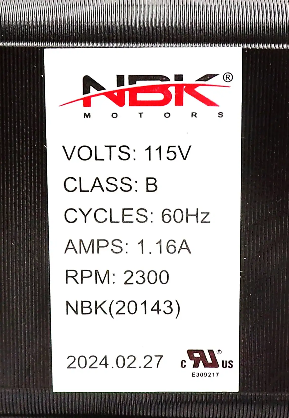 NBK-20143 BLOWER MOTOR, CONVECTION 115V - Image 3
