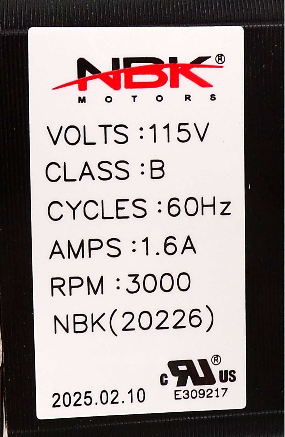 NBK-20226 BLOWER MOTOR, DRAFT INDUCER 115V A172 - Image 2