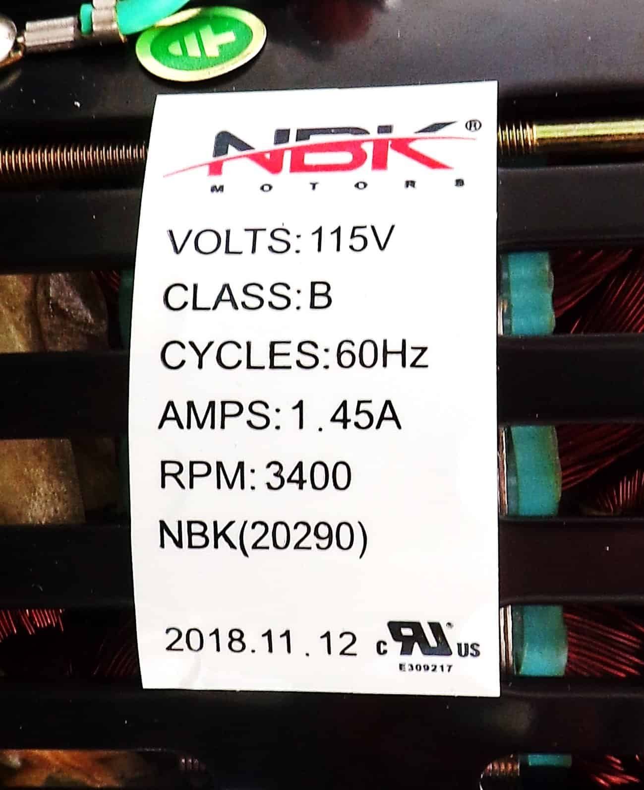 NBK-20290 BLOWER MOTOR 115V - Image 2