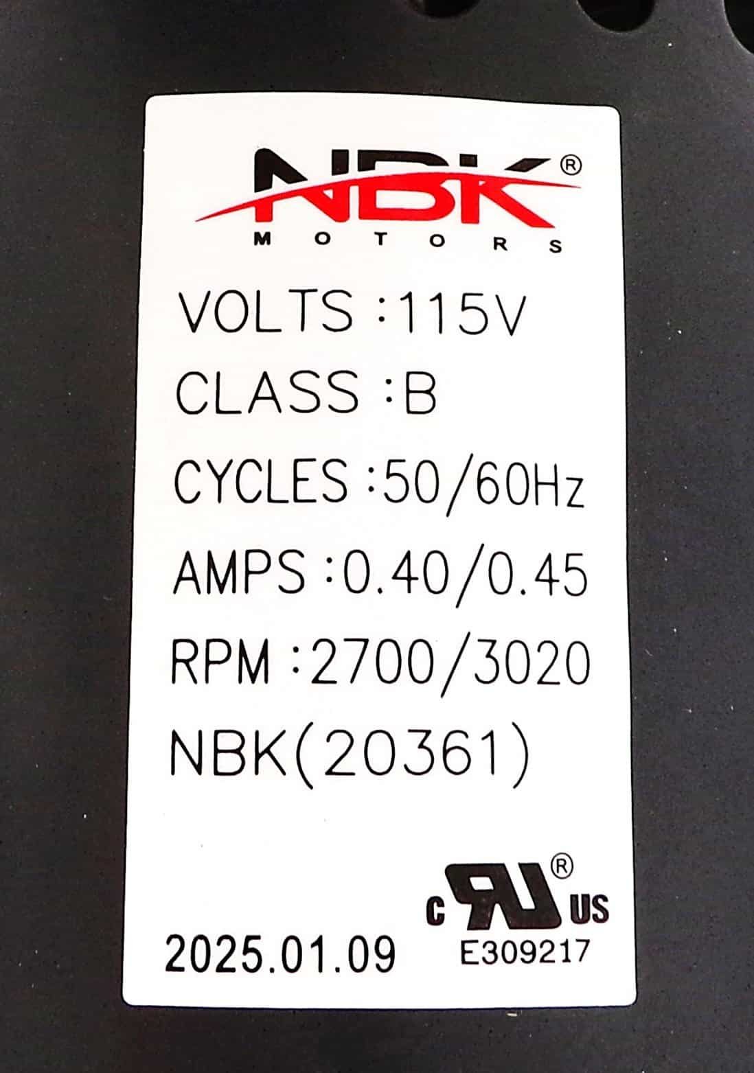 NBK-20361 BLOWER MOTOR 115V - Image 4