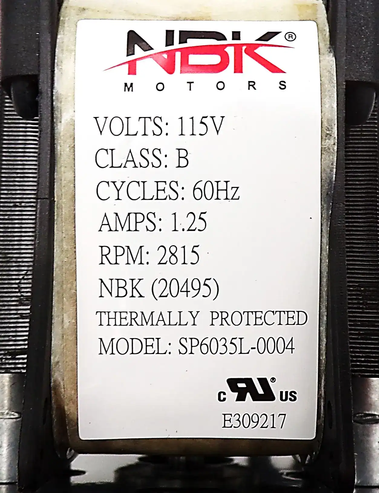 NBK-20495 BLOWER MOTOR 115V - Image 4