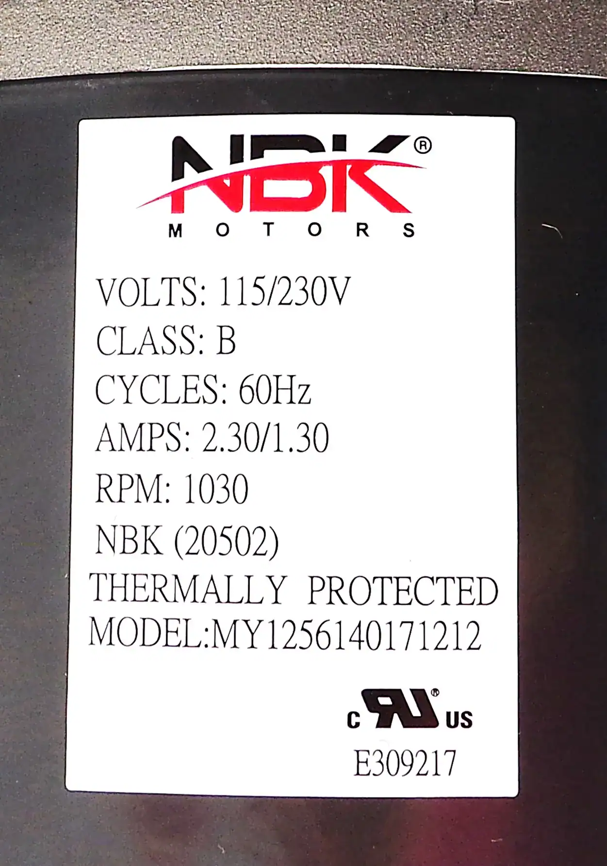 NBK-20502 BLOWER MOTOR 115/230V - Image 4
