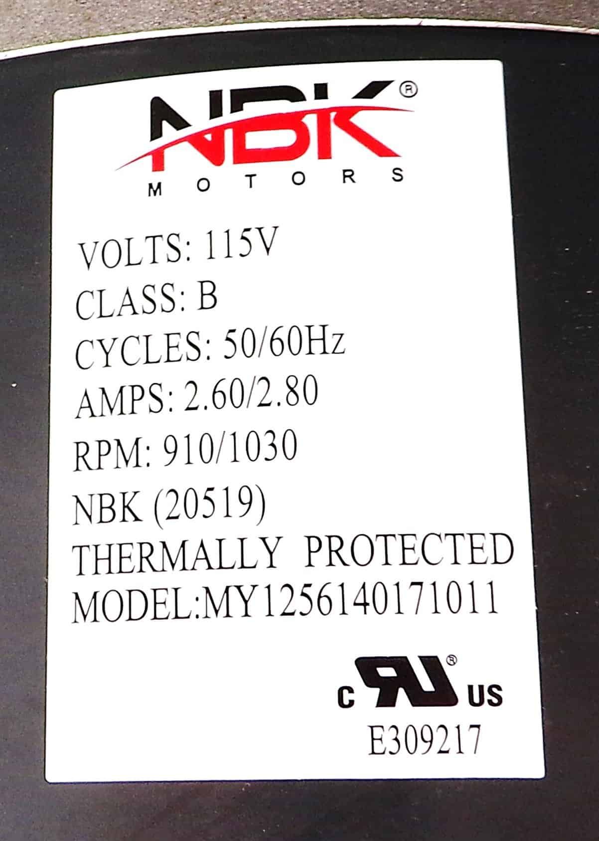 NBK-20519 BLOWER MOTOR 115V - Image 4