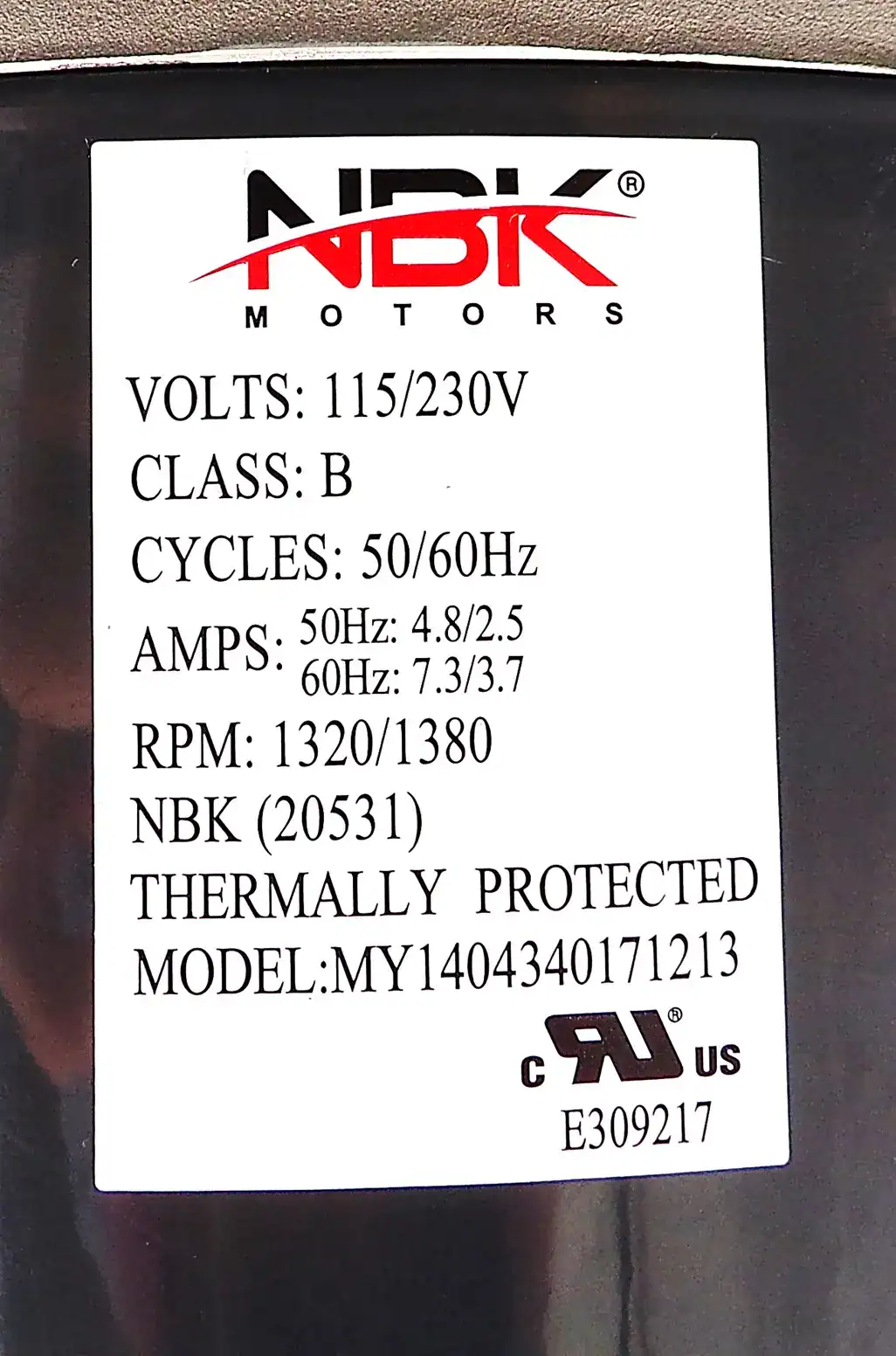 NBK-20531 BLOWER MOTOR 115/230V - Image 3
