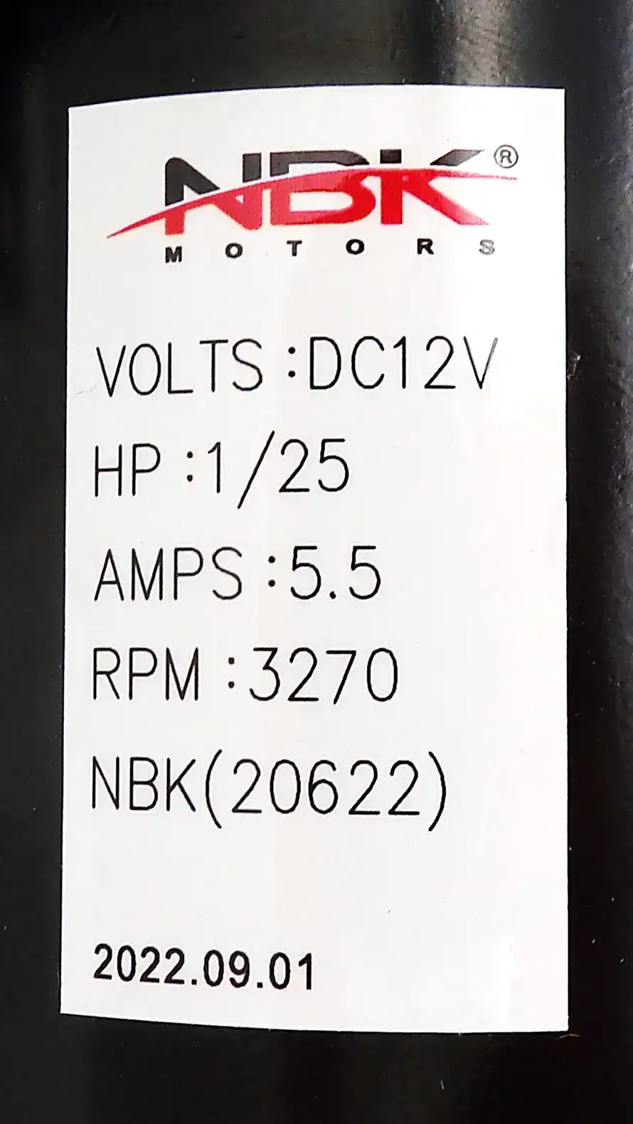 NBK-20622 BLOWER MOTOR 12V DC, 1/25 HP - Image 2