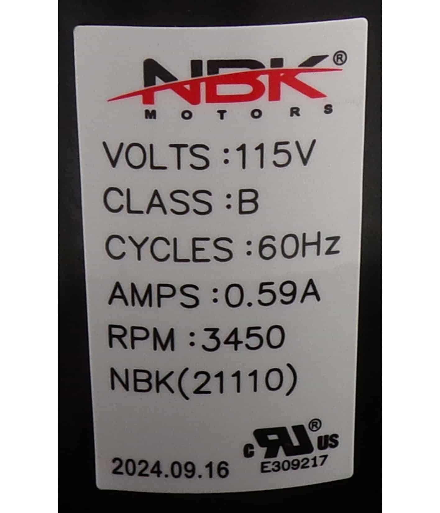 NBK-21110 INDUCER ASSEMBLY 115V, 1/15 HP, 3450 RPM - Image 2