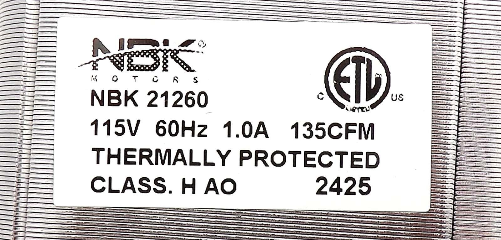 NBK-21260 CONVECTION BLOWER MOTOR 240MM X 65MM LH - Image 2