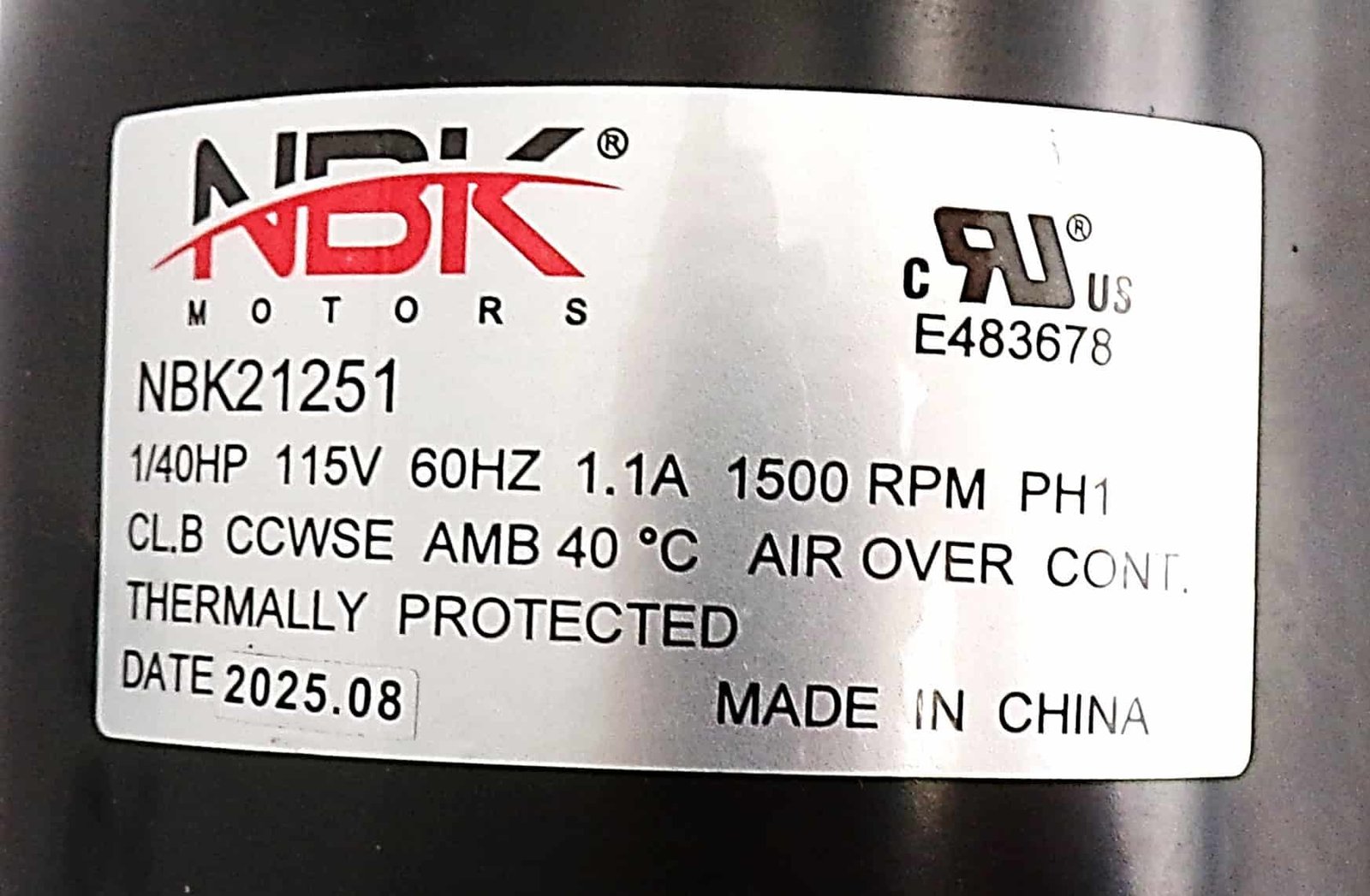 NBK-21251 MULTI PURPOSE FAN MOTOR 115V/60HZ - Image 2