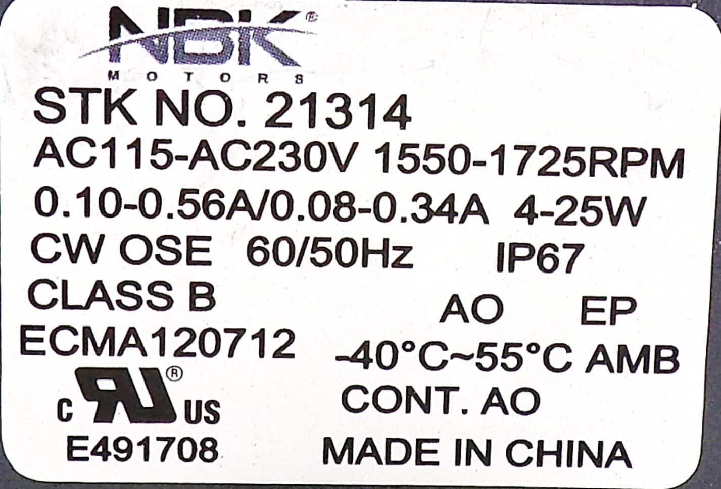 NBK-21314 ECM REFRIGERATION MOTOR 115/230V, 4-25W, 1550-1725 RPM - Image 3