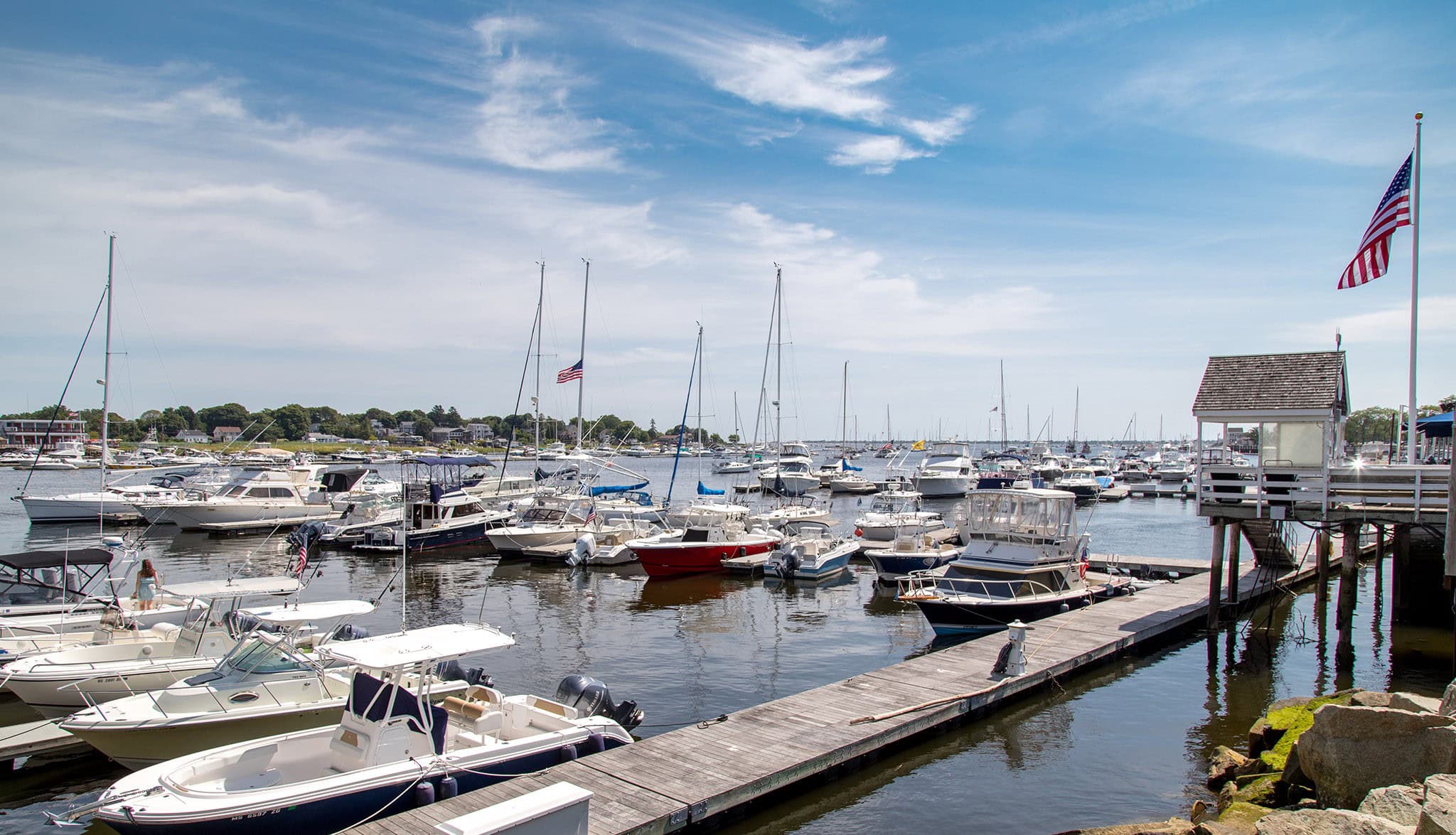 Boats at the marina in Newburyport, MA