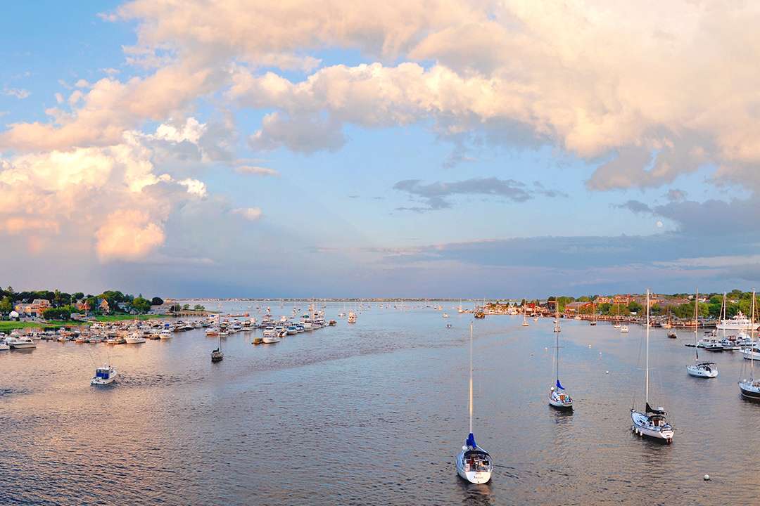 Boats on the water in Newburyport, MA