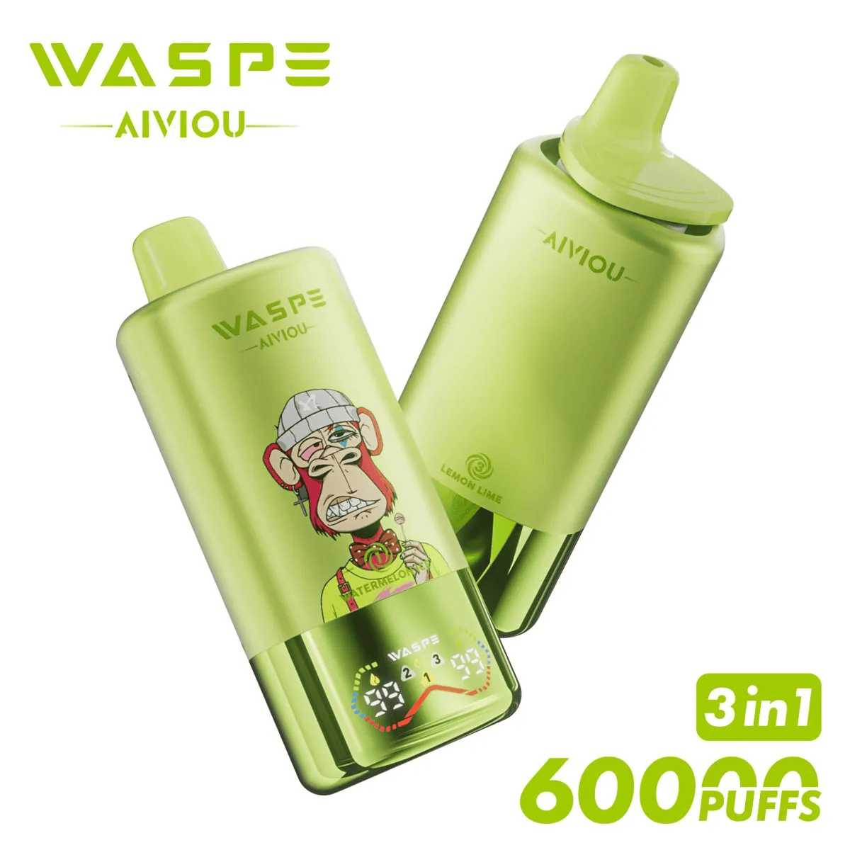 WASPE AIVIOU 60000 Watermelon Ice/Strawberry Kiwi/Lemon Lime