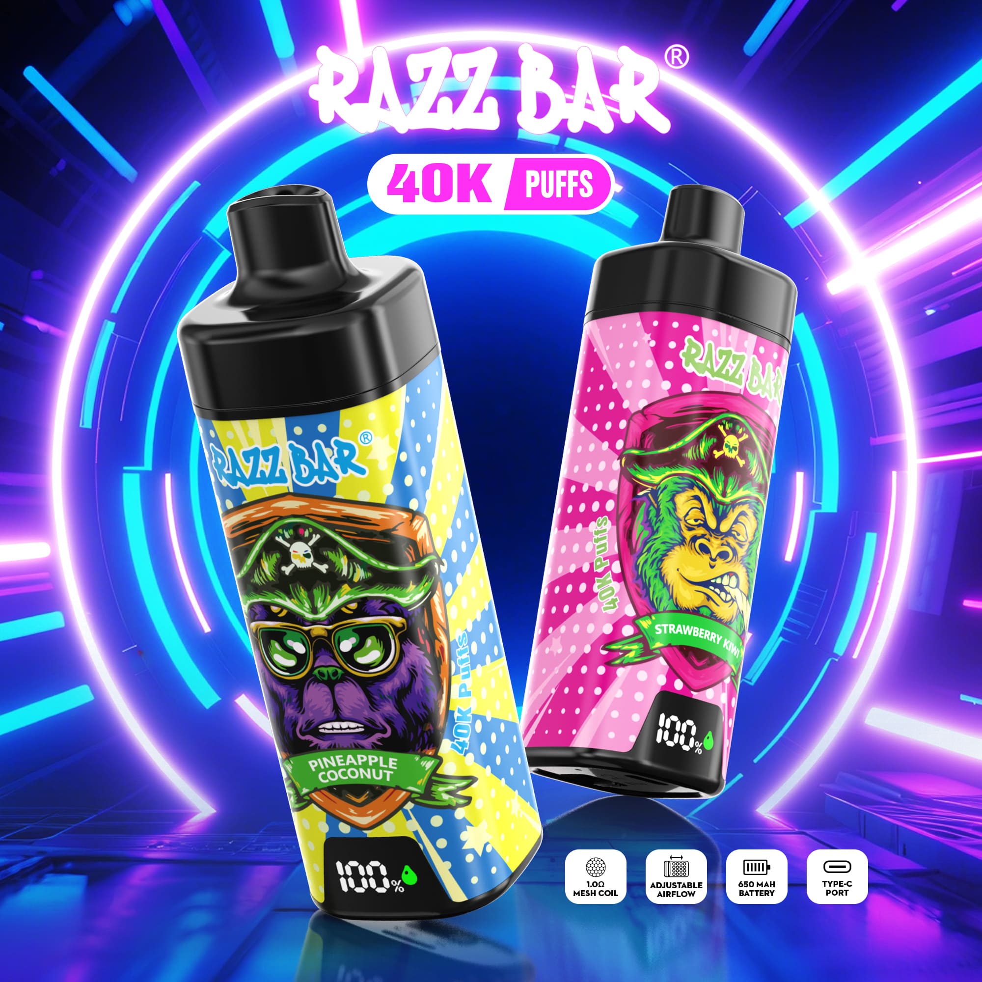 Razz Bar 40000 with screen Pink Lemonade
