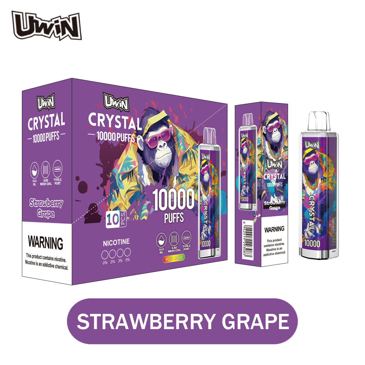 Uwin Crystal 10000 Strawberry Grape