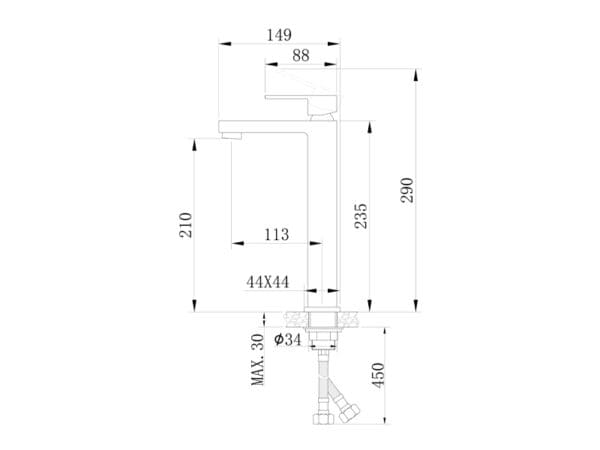 MIJEŠALICA AMAZON ZA UMIVAONIK - LONG - Slika 4
