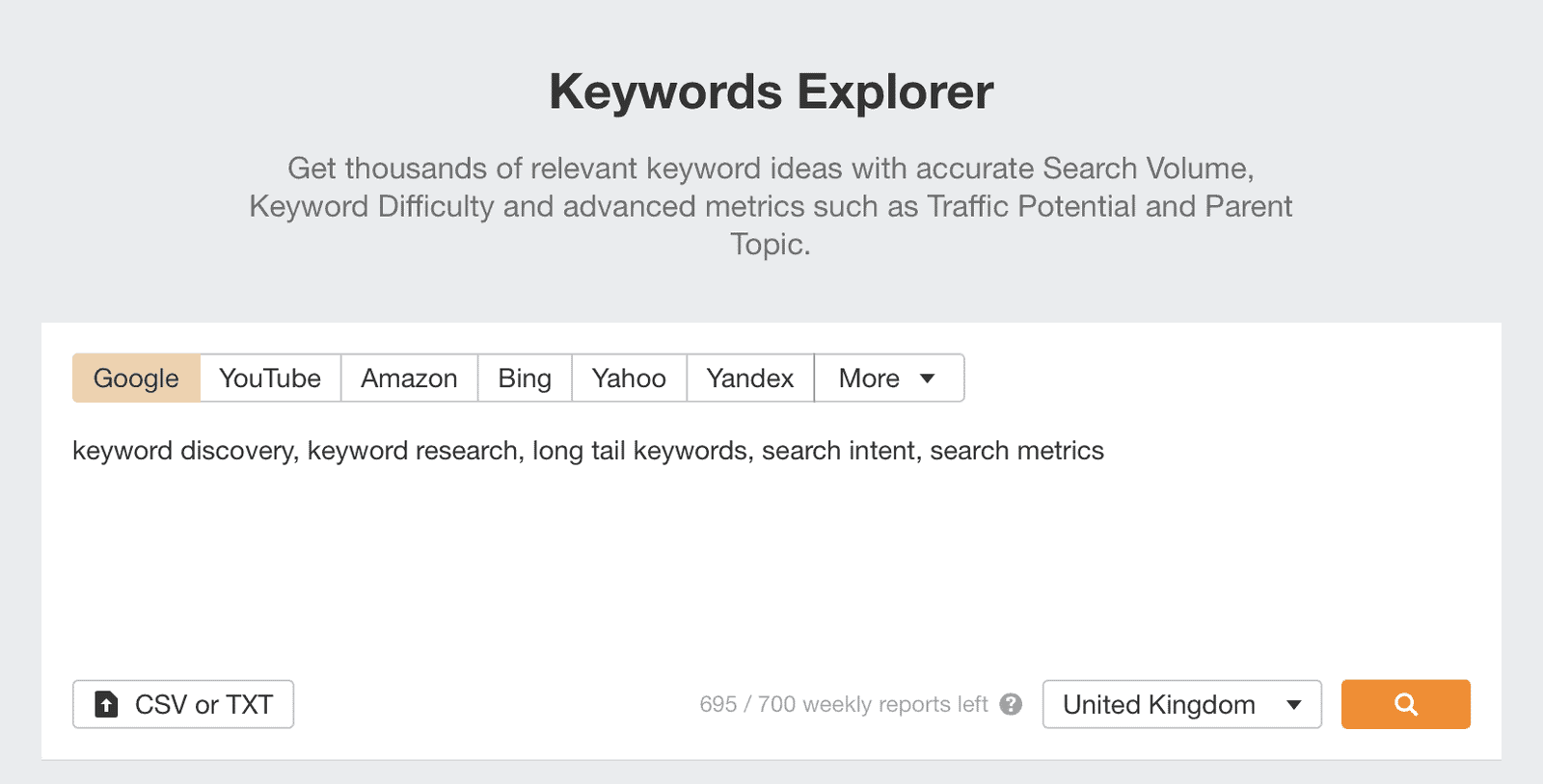 Keywords Explorer by Ahrefs