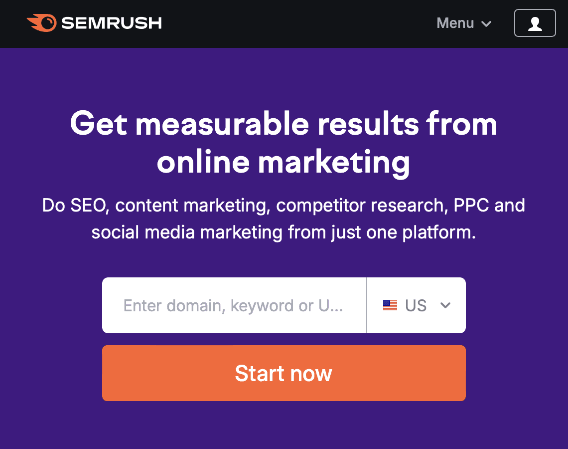SEMRush homepage screenshot