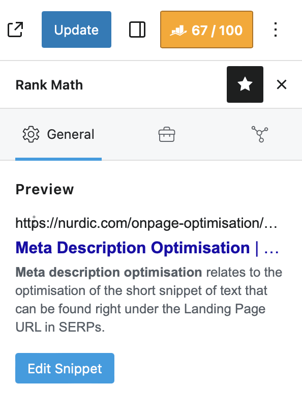 Meta Description Optimisation in WordPress using the Rankmath plugin