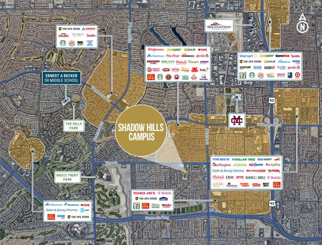 Retail space offering memorandum with detailed location map for Shadow Hills Campus retail opportuni.