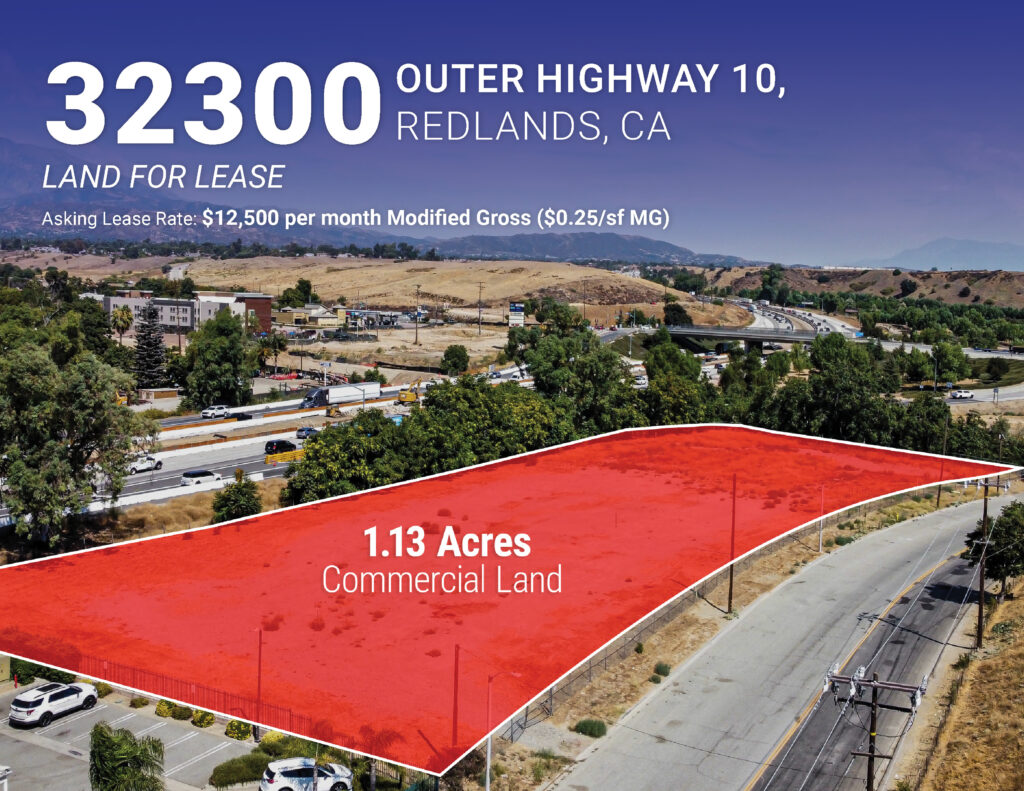 Offering Memorandum for Commercial Land at 32300 Outer Highway 10, Redlands, CA.