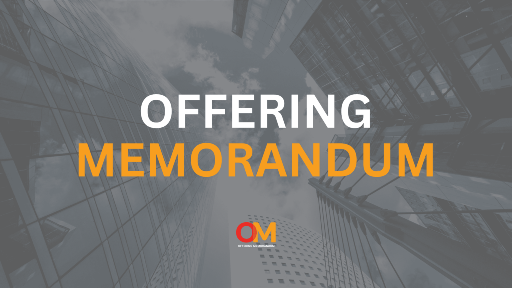 Cover image of a CRE offering memorandum with skyscrapers in the background.