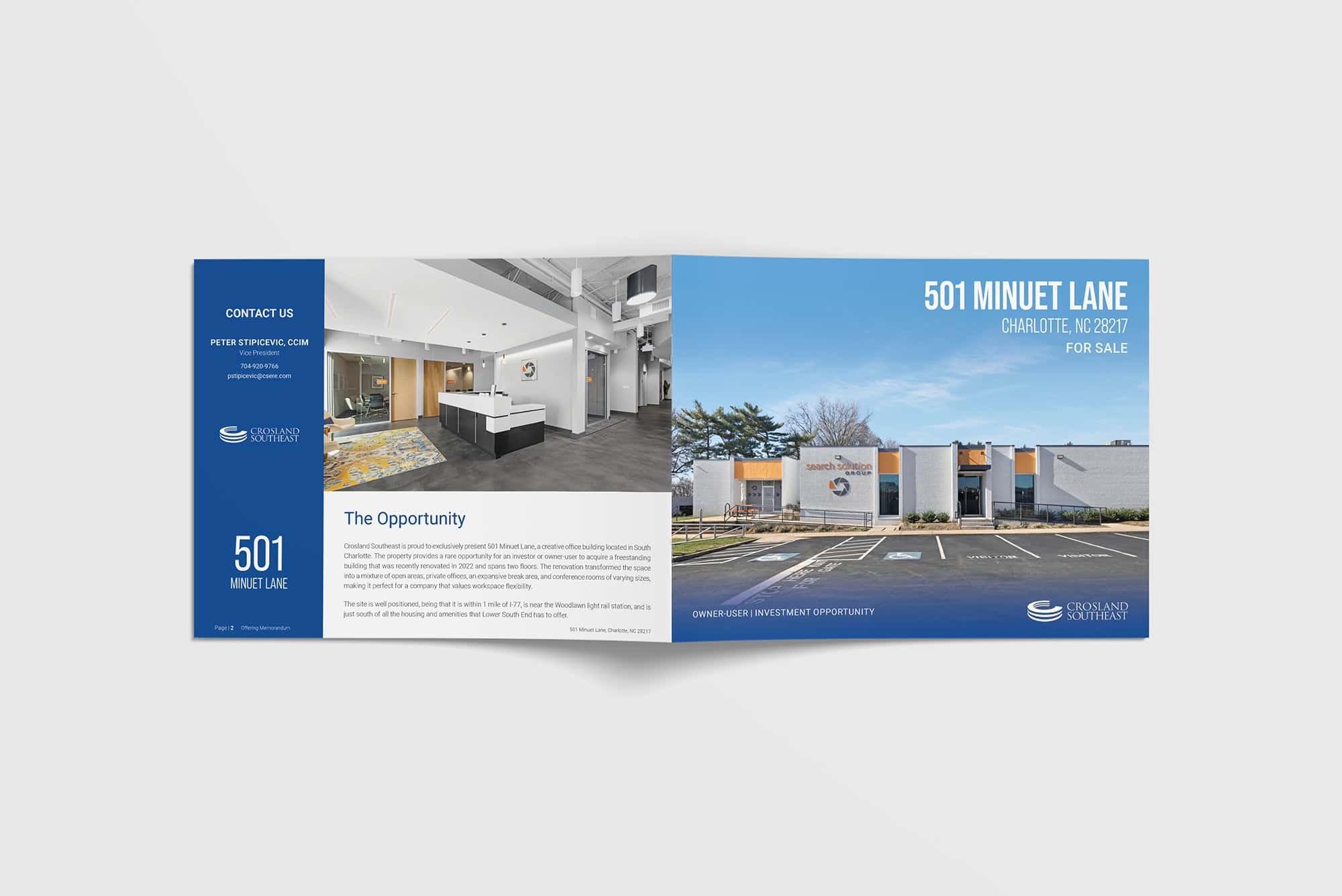 Commercial property offering memorandum for 501 Minuet Lane, Charlotte, for sale.