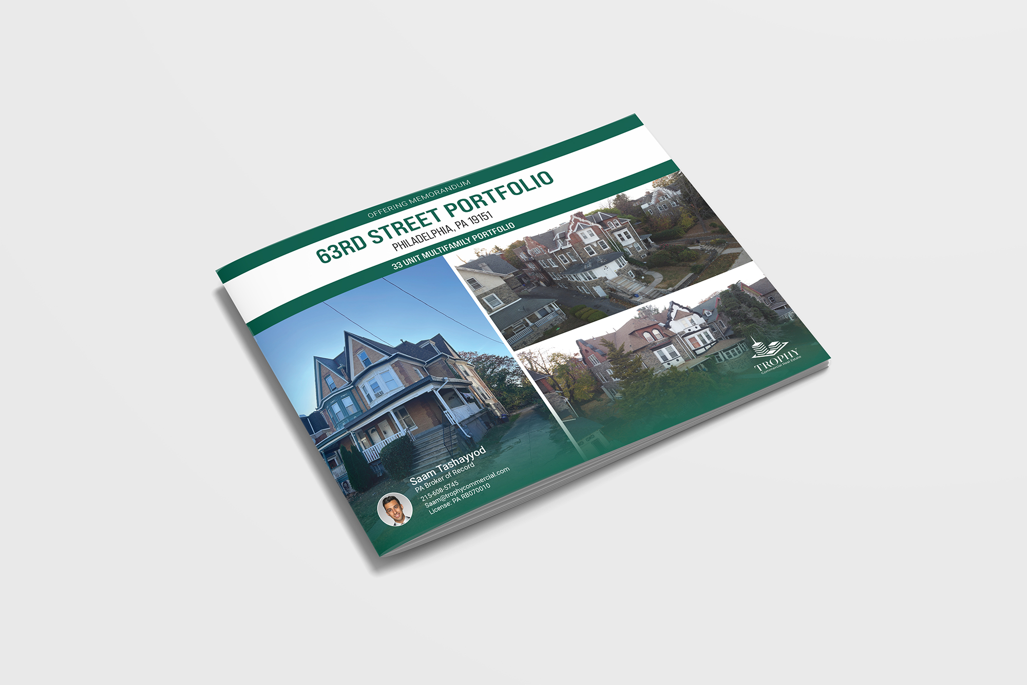 Real estate offering memorandum with property images and details.