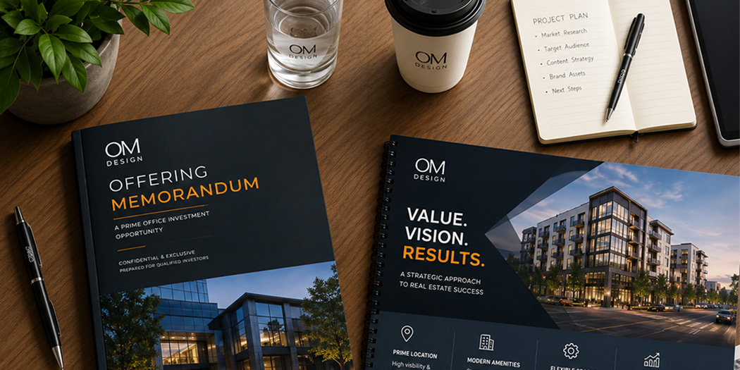 Offering Memorandum vs Pitch Deck comparison for commercial real estate presentation design and investor marketing materials