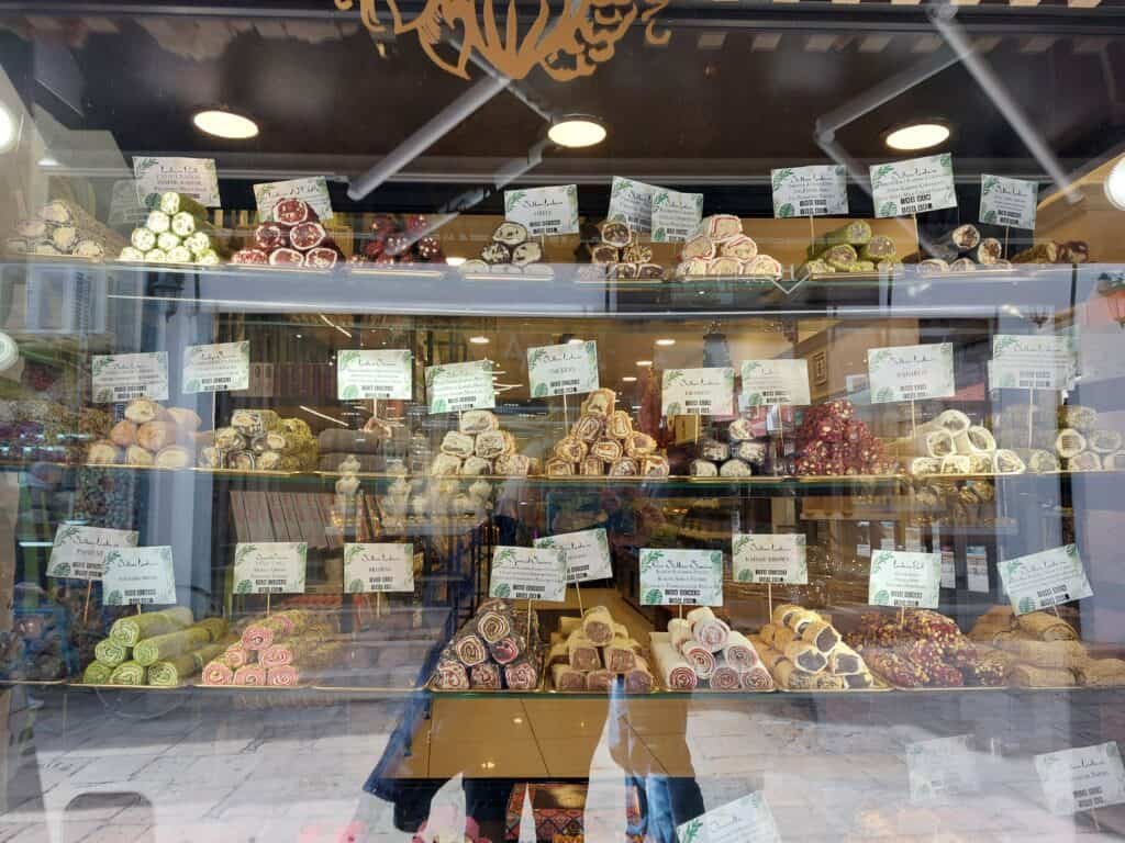 Sweet and desert shop in the Old Bazaar Skopje, North Macedonia