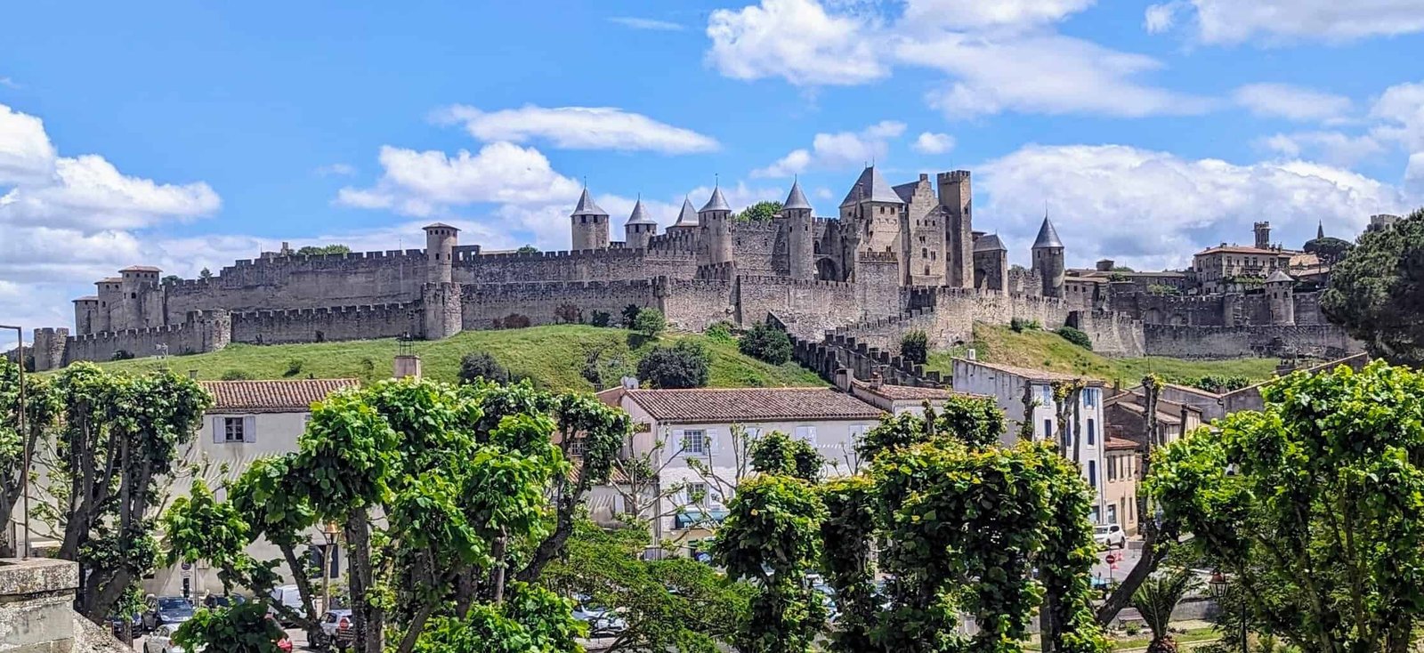 carcassonne medieval city from pont vieux
