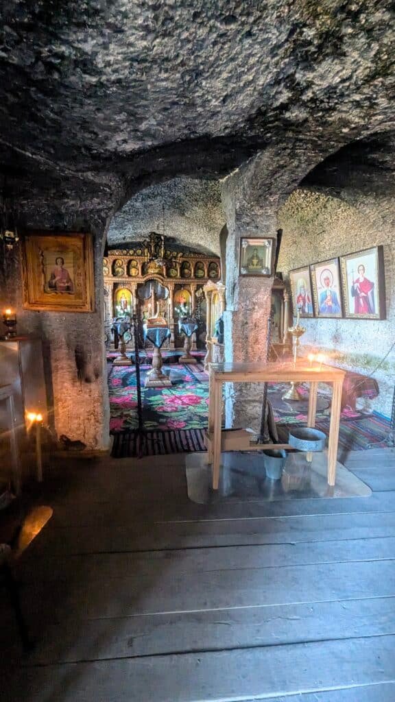 inside the cave monastery old orhei