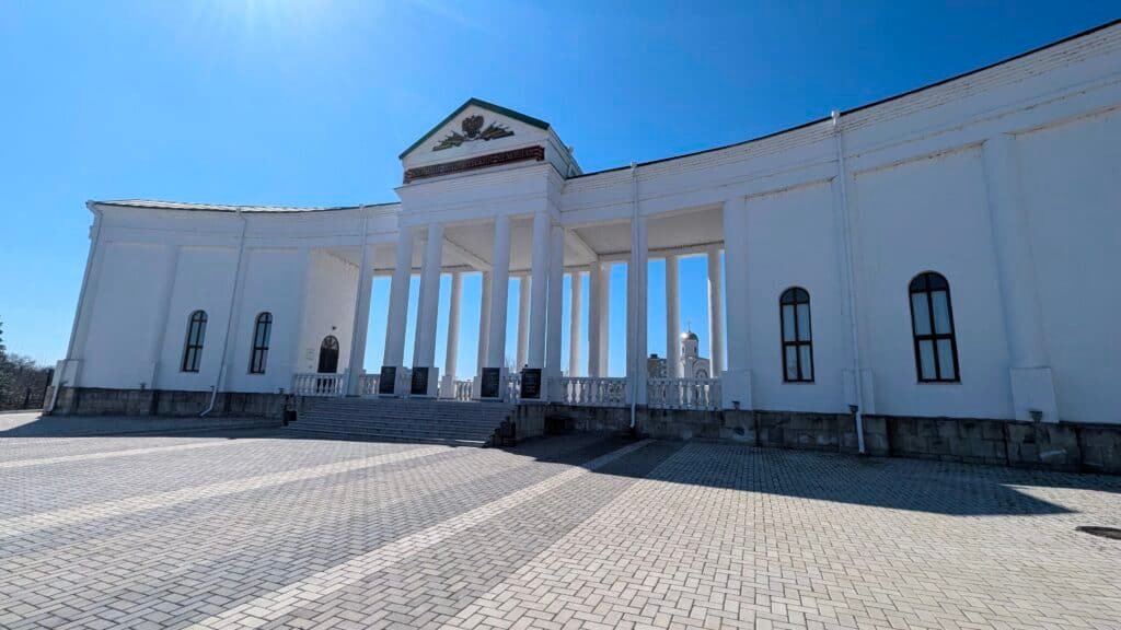 military Cemetry Bender Transnistria. White curved building