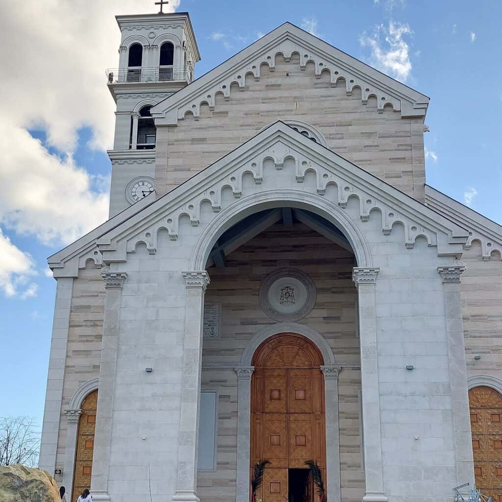 Front Door of Mother Theresa Cathedral Pristina Kosovo