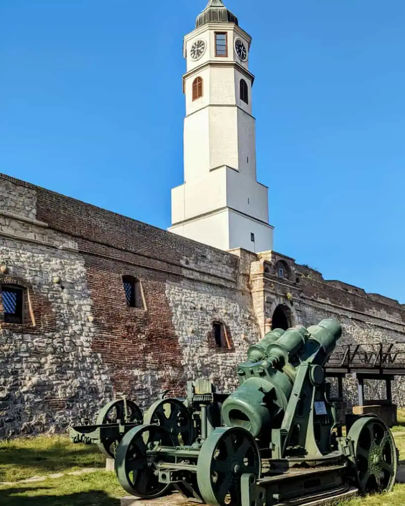 Clock Tower on the walls of Kalemegdan fortress in Belgrade