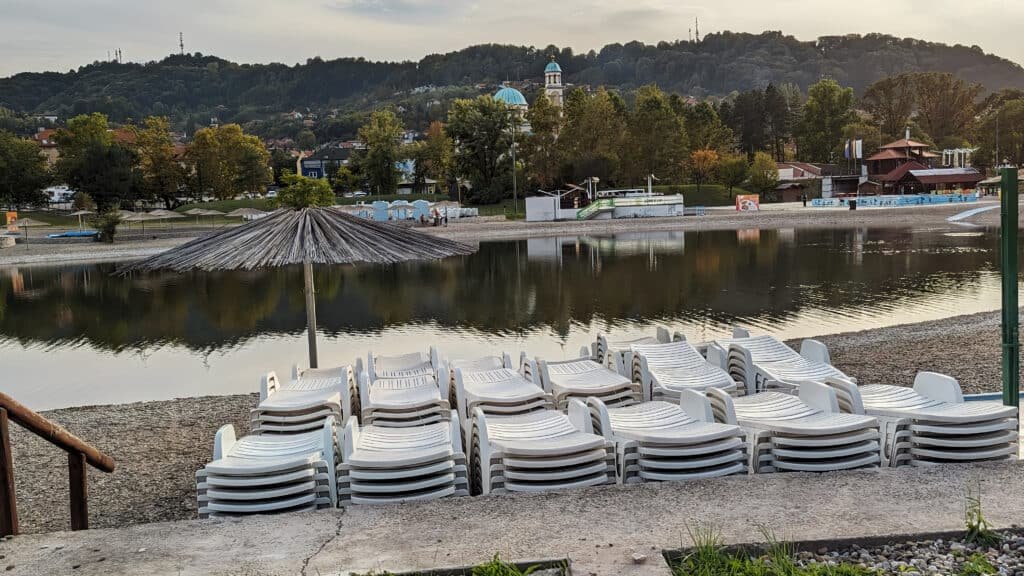Pannonica salt lakes at Tuzla - A Bosnian beach. It's possible to stop here when taking a bus from Belgrade to Sarajevo