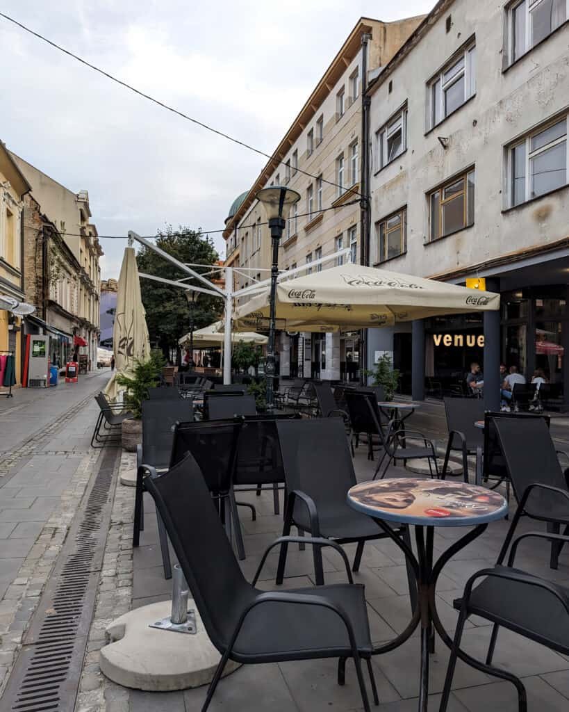 main pedestrian street Tuzla Bosnia