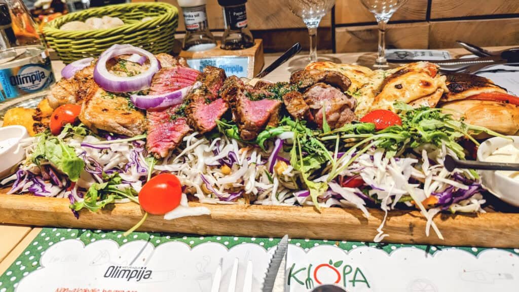 Mixed Grill sharing platter Klopa restaurant Sarajevo, Herzogovina