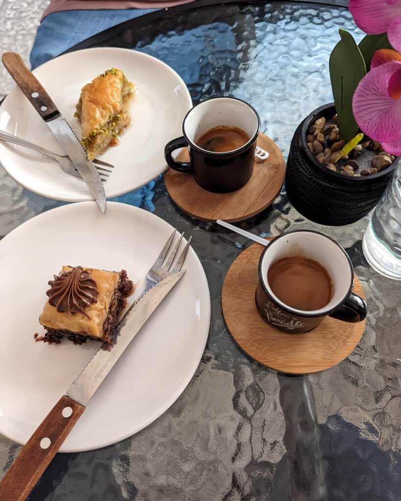 coffee and baklava in sarajevo