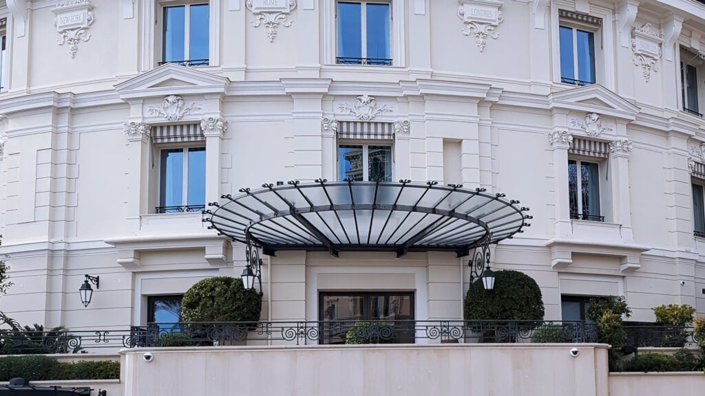 hotel de paris Monte carlo entrance close up in Casino Square Monte Carlo