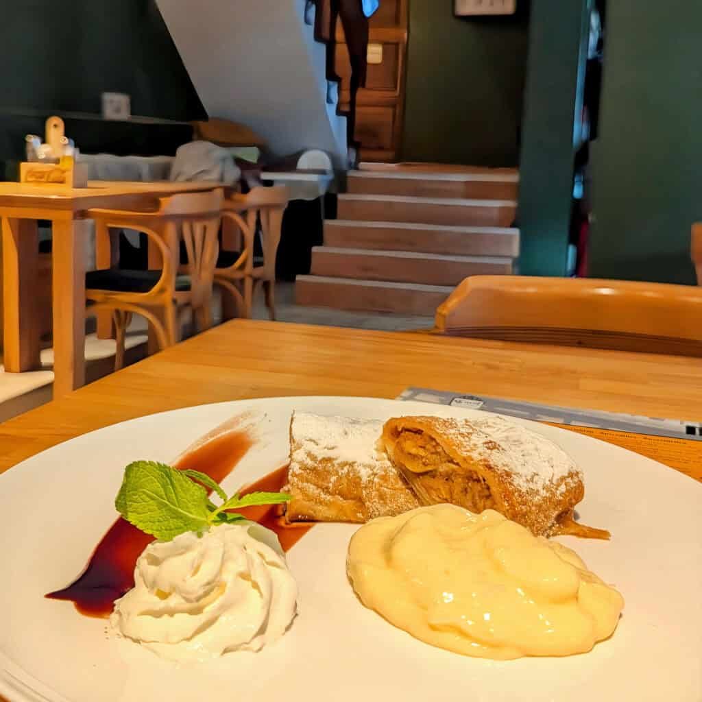 Apple Strudel at Carol Bierhaus on Peles Estate