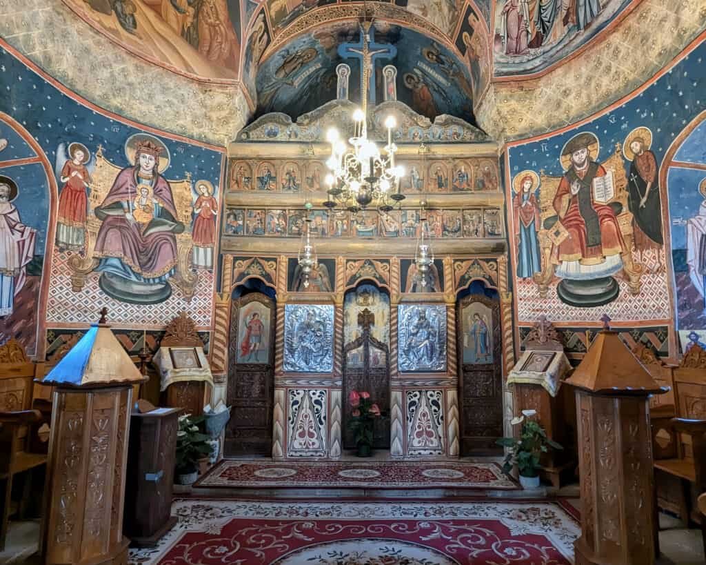 Interior of the old church at Sinaia Monastery