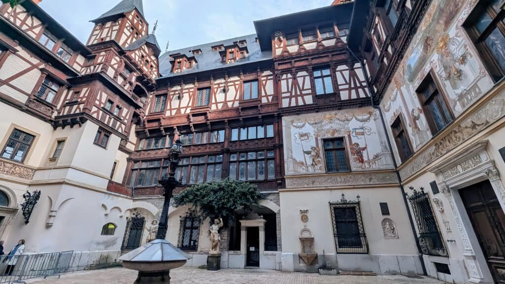 Peles Castle Interior Courtyard - Sinaia Romania