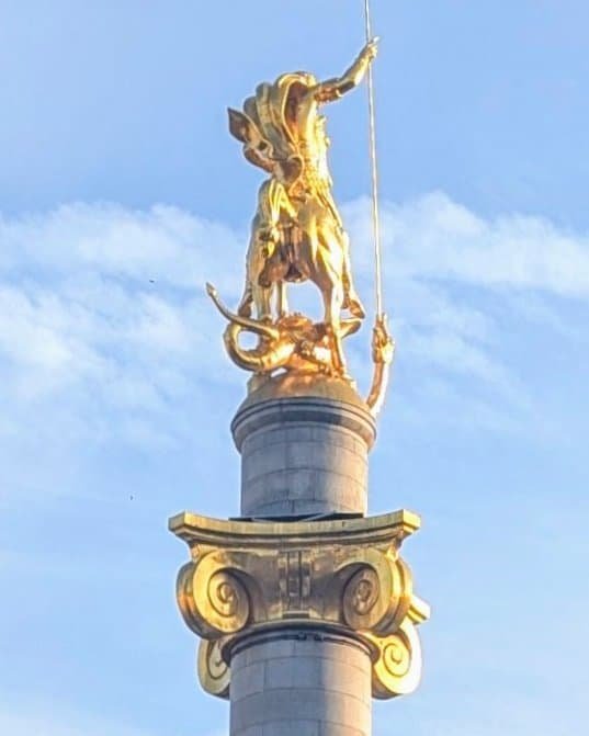 Freedom Square - St. George slaying the dragon in gold