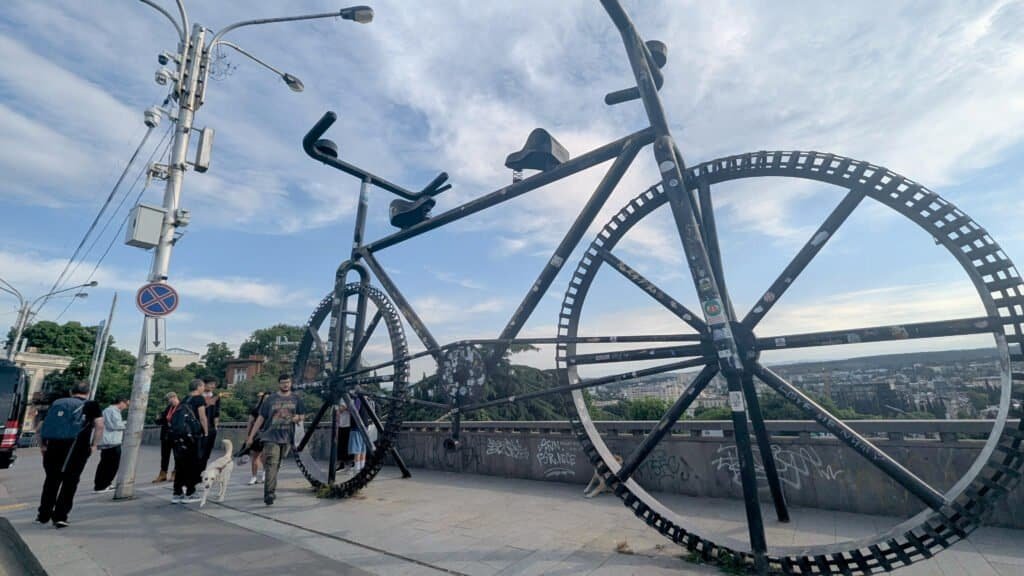 Giant Bicyle monument in Tbilisi