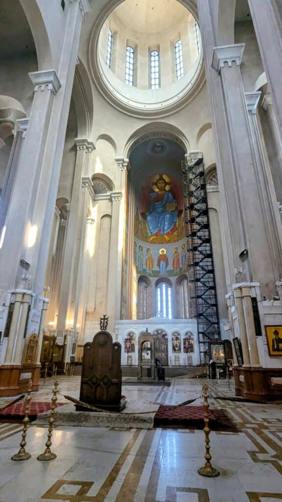 Inside Sameba Cathdral Tbilisi Holy Trinity