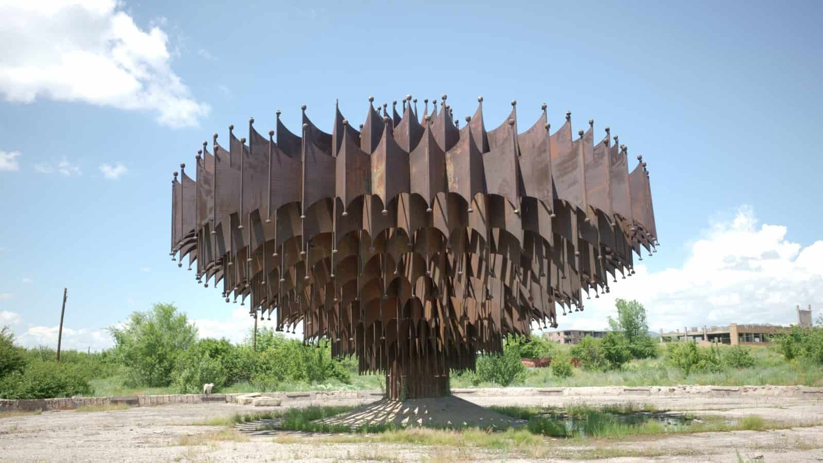 Iron Fountain Gyumri in area still effected by earthquake
