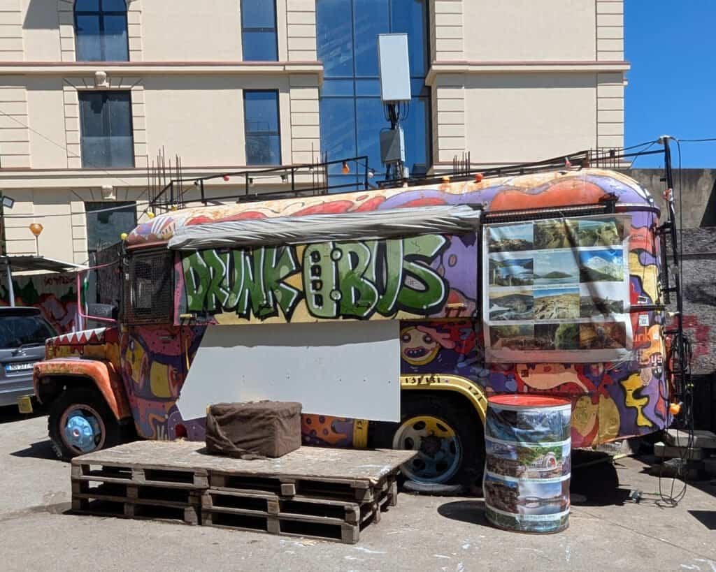 Drunk bus King Erekle II Street Old Tbilisi