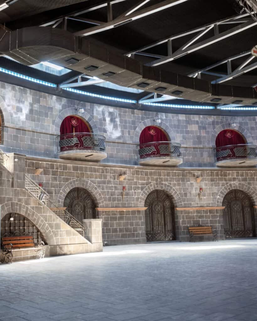 Interior of the Black Fortress side view - Guymri - events view - balconies
